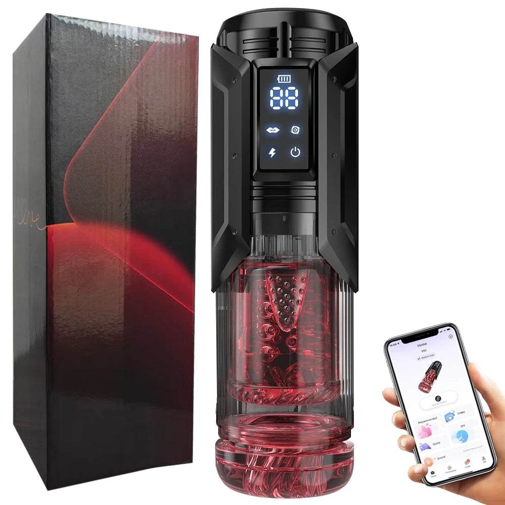 Masturbateur automatique connecté – Succion, rotation et va-et-vient