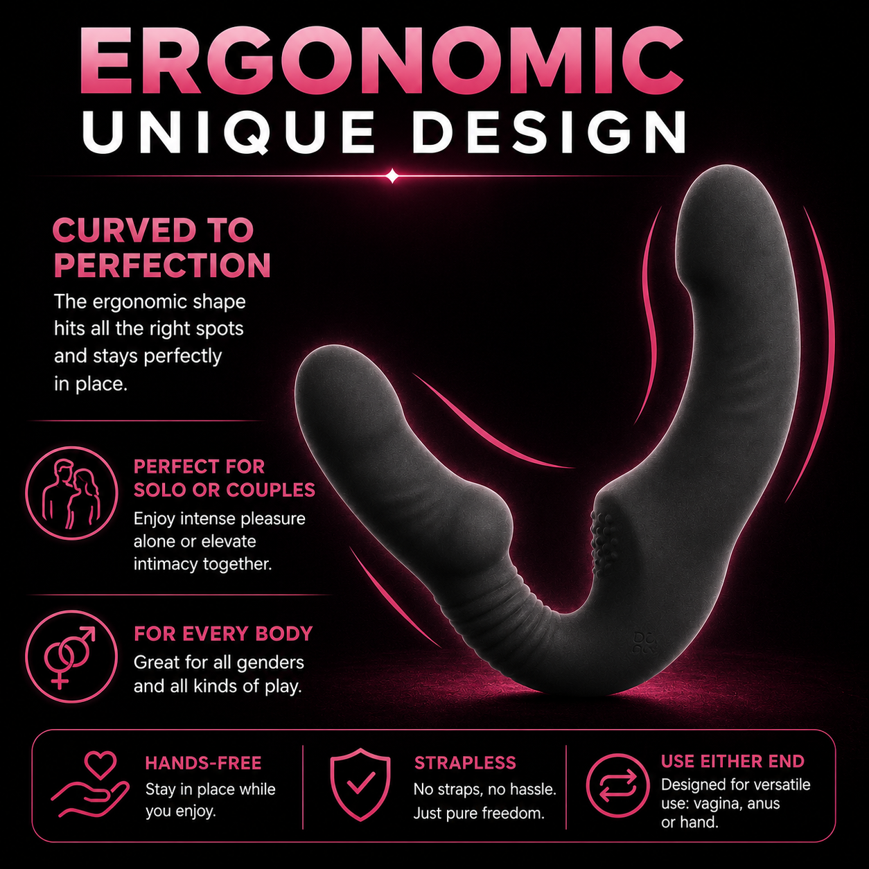 Gode Vibrant Couple — Point G, Prostate & Plaisir Simultané
