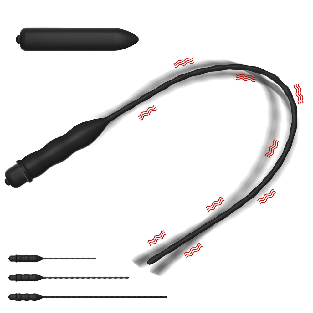 Sonde Urétrale Vibrante en Silicone Médical