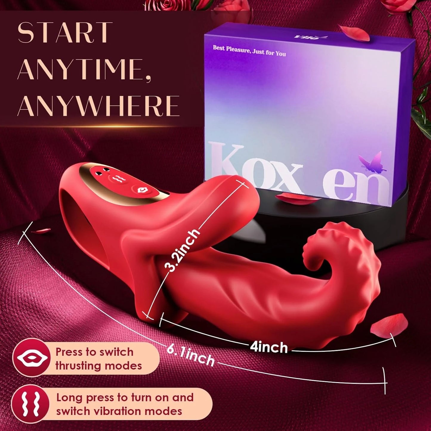 Stimulateur Point G Intense — Langue vibrante Cunnilingus Bluetooth