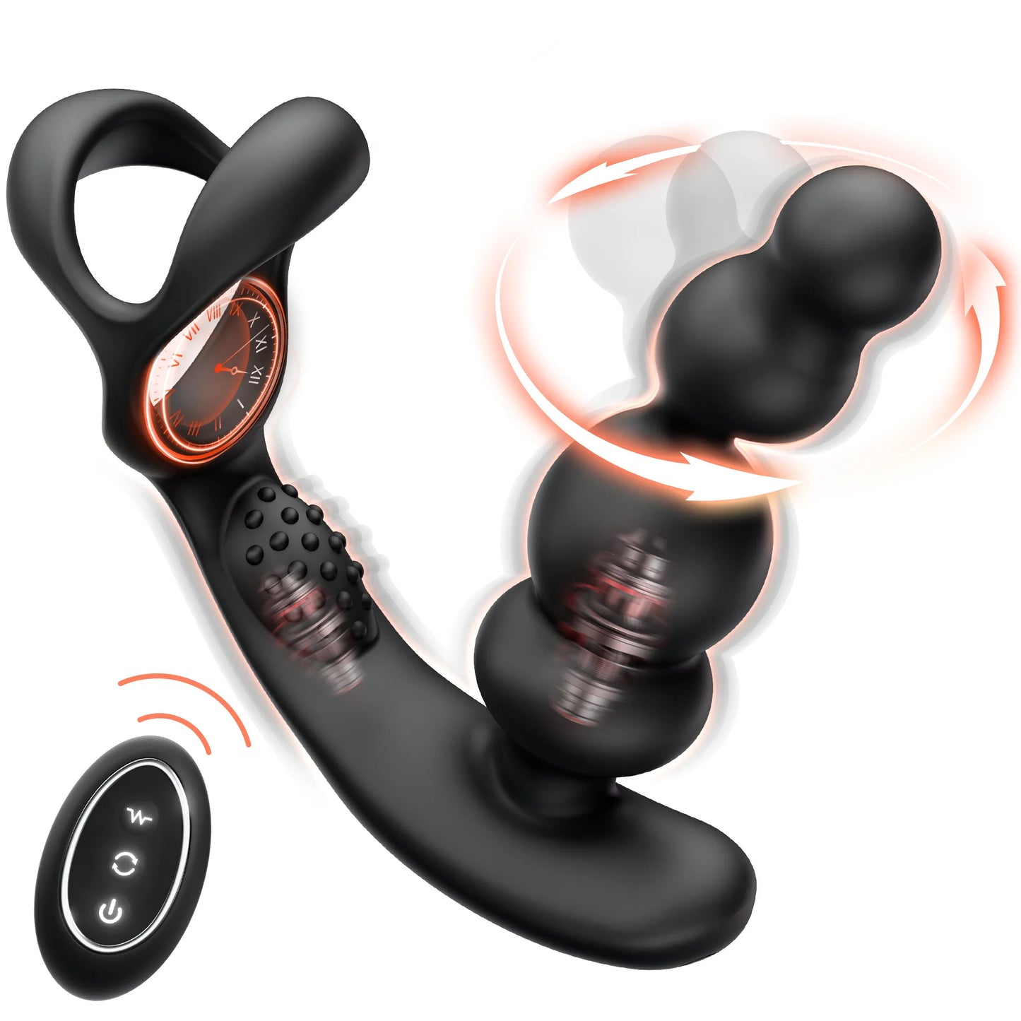 Stimulateur Prostatique 4-en-1 — Anneau Vibrant, Rotation G-SPOT