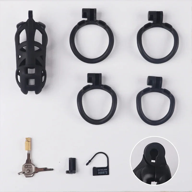 Pack Cage de Chasteté Cobra 2026 — Résine 3D, 4 anneaux & Clé
