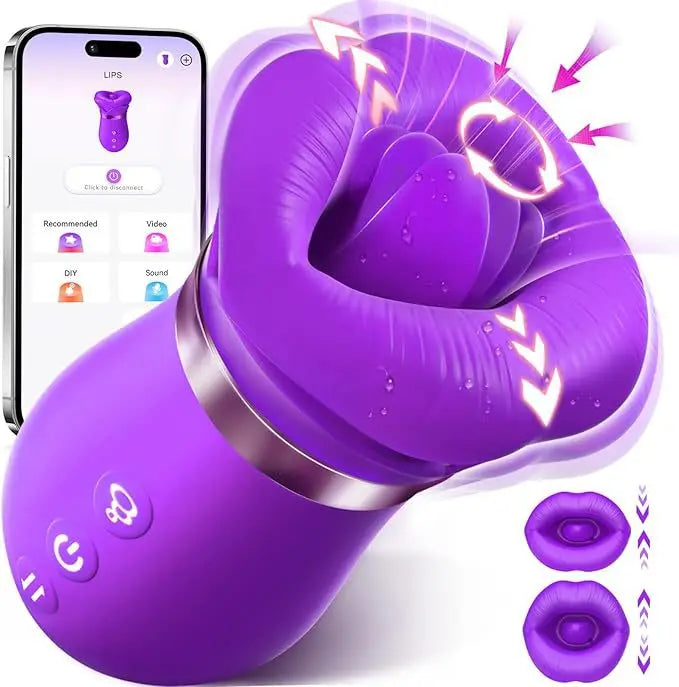 Stimulateur clitoridien connecté – Langue rotative, succion et vibrations