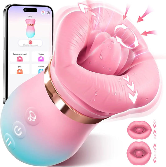 Stimulateur clitoridien connecté – Langue rotative, succion et vibrations