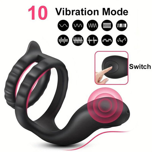 Anneau Pénien Vibrant — Érection Puissante & Stimulation Périnéale