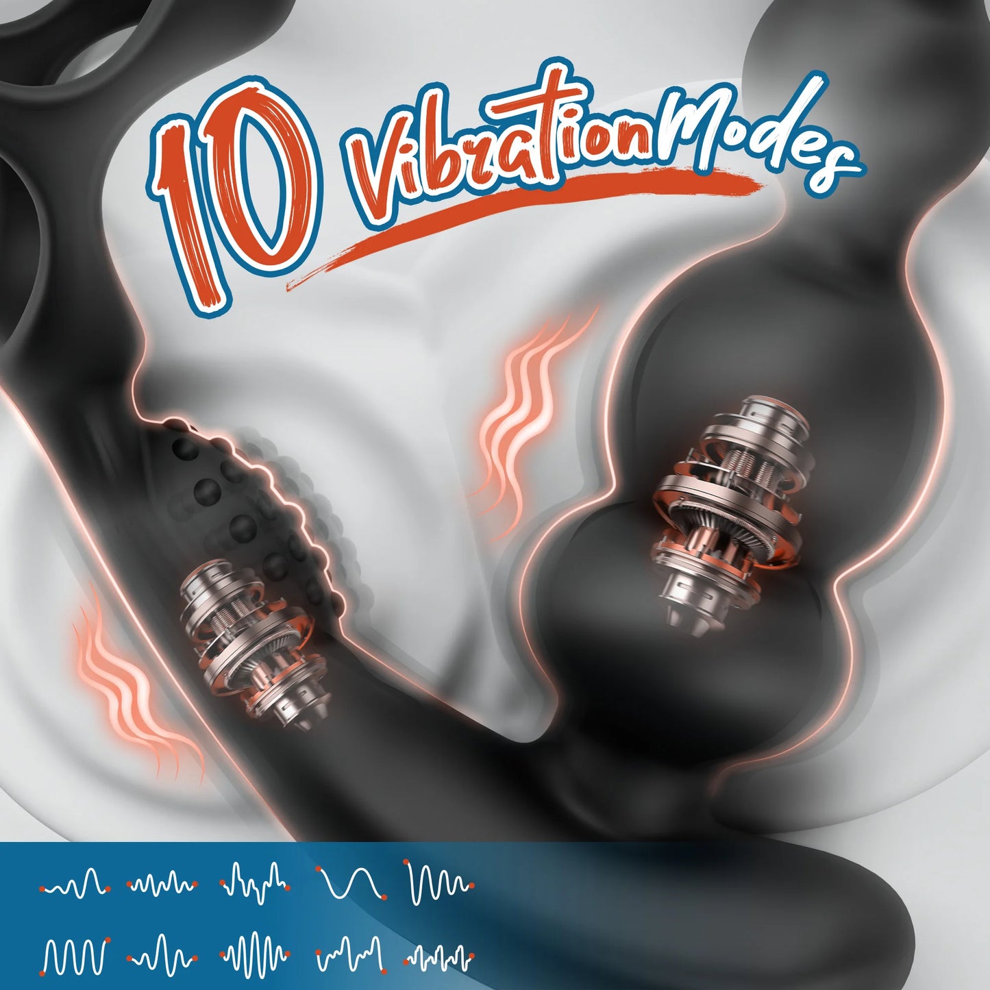 Stimulateur Prostatique 4-en-1 — Anneau Vibrant, Rotation G-SPOT