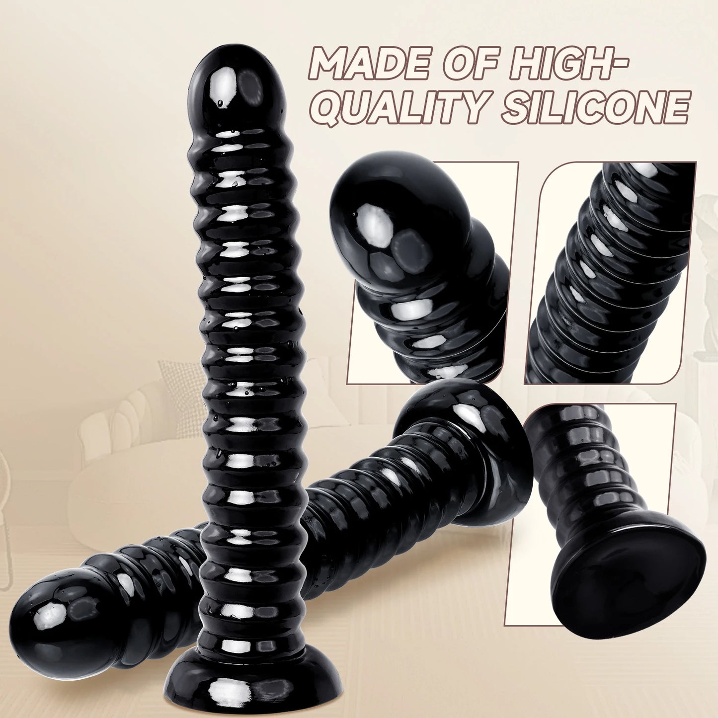 Plug Anal Ondulé en Silicone — Ventouse Puissante