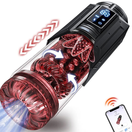 Masturbateur automatique connecté – Succion, rotation et va-et-vient