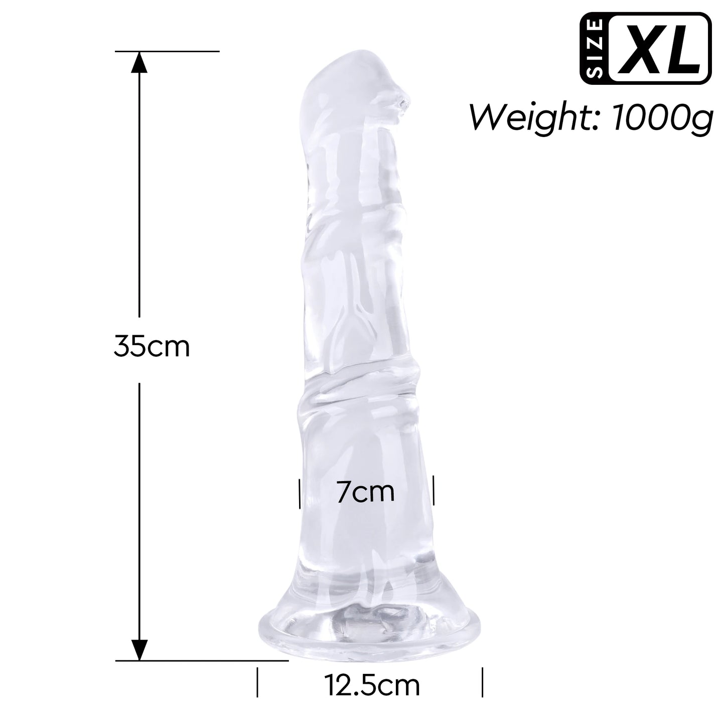 Gode Transparent à Ventouse Puissante — TPE Souple