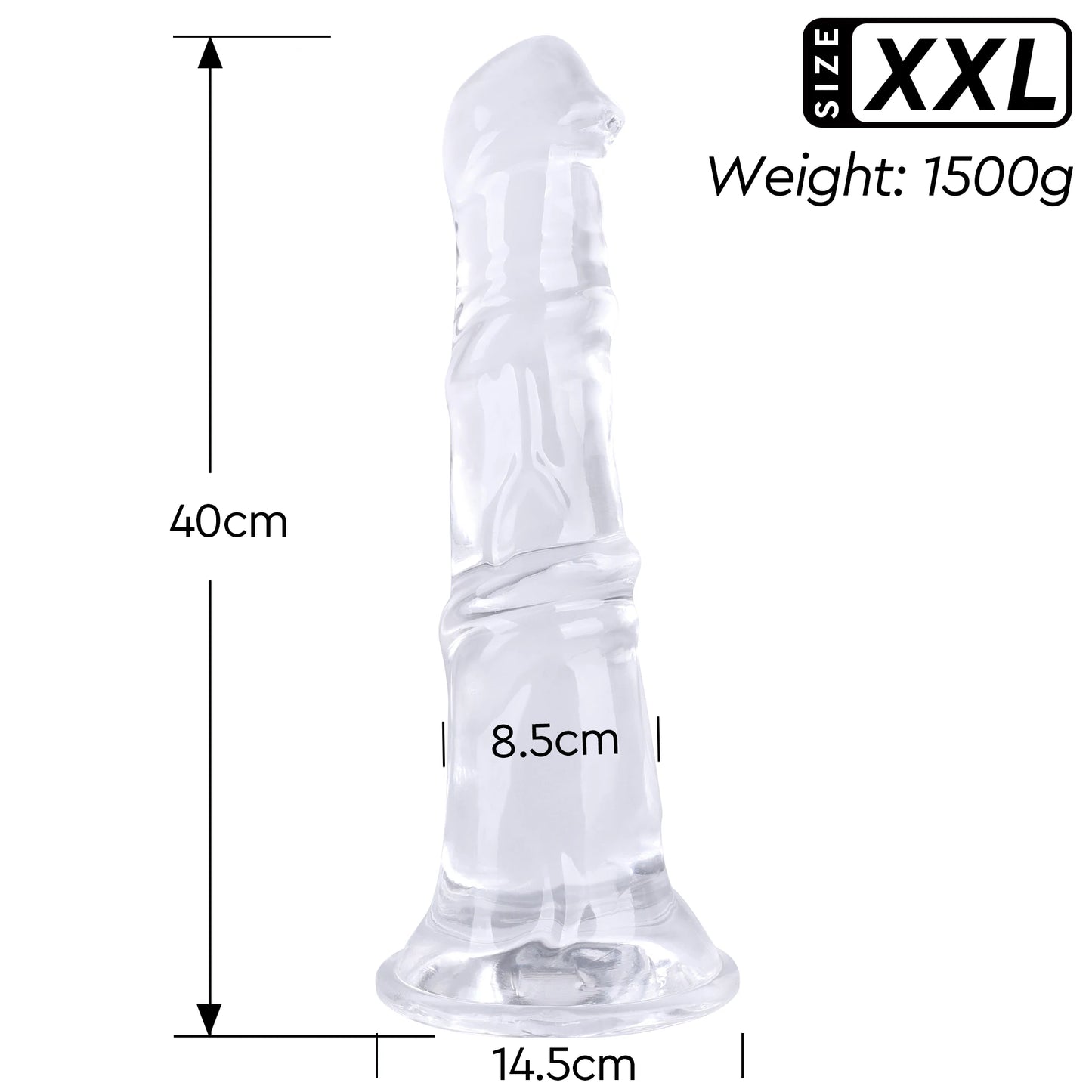 Gode Transparent à Ventouse Puissante — TPE Souple