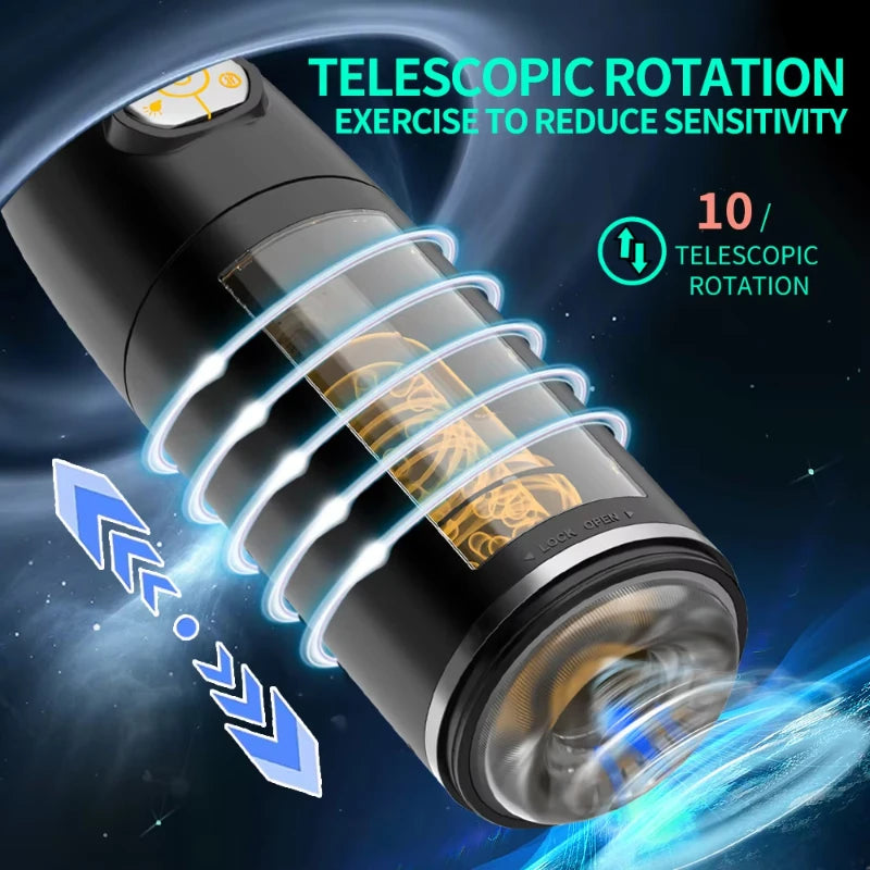 Masturbateur Automatique — Va-et-vient, Rotation & 10 Modes