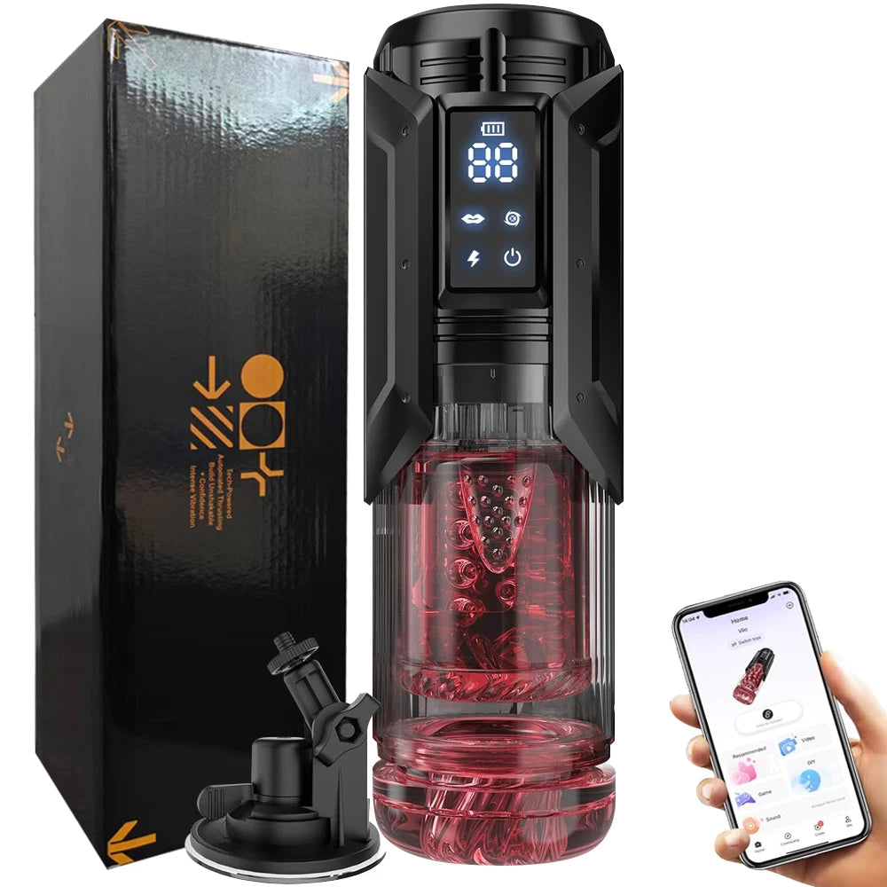 Masturbateur automatique connecté – Succion, rotation et va-et-vient