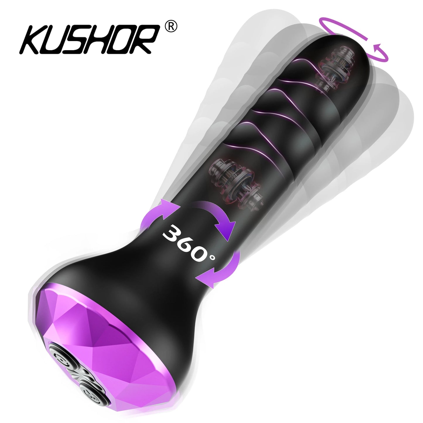 Plug anal vibrant rotatif 360° – Double moteur et 10 modes