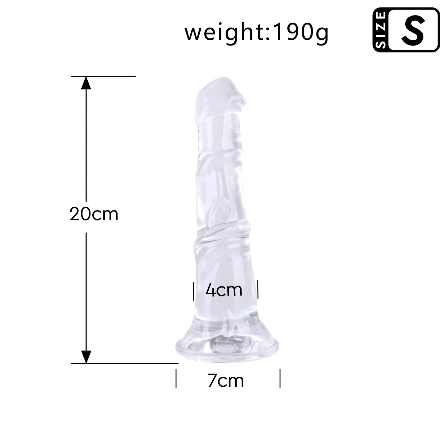 Gode Transparent à Ventouse Puissante — TPE Souple