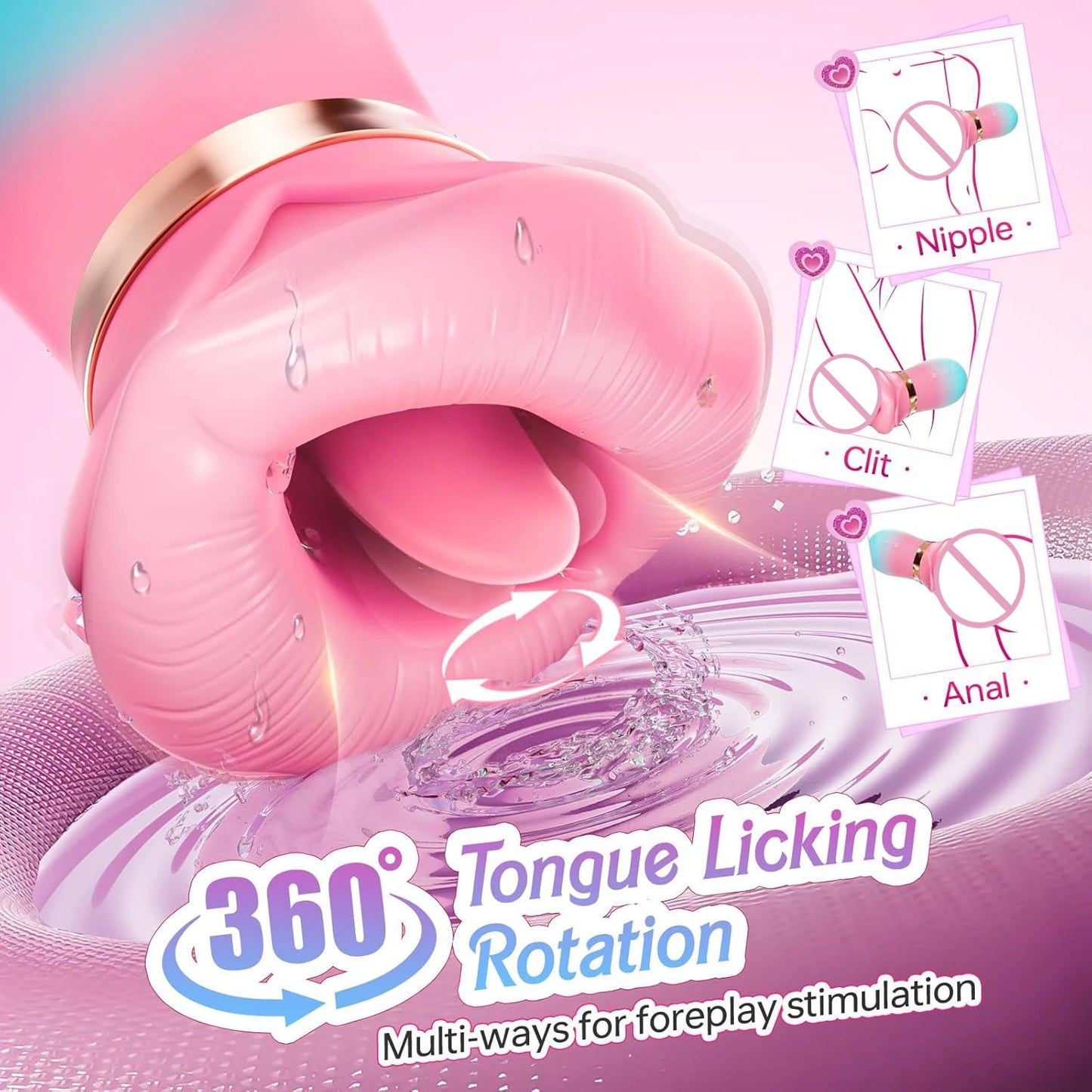 Stimulateur clitoridien connecté – Langue rotative, succion et vibrations