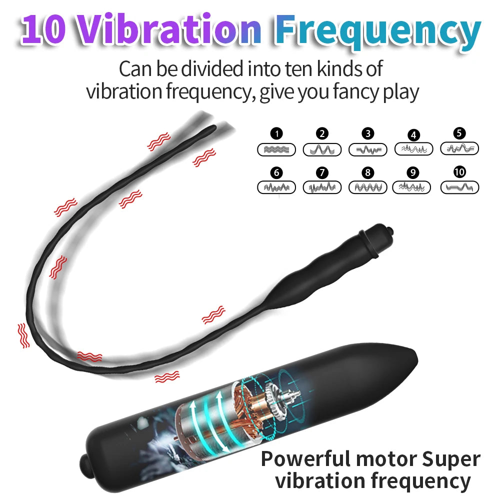 Sonde Urétrale Vibrante en Silicone Médical