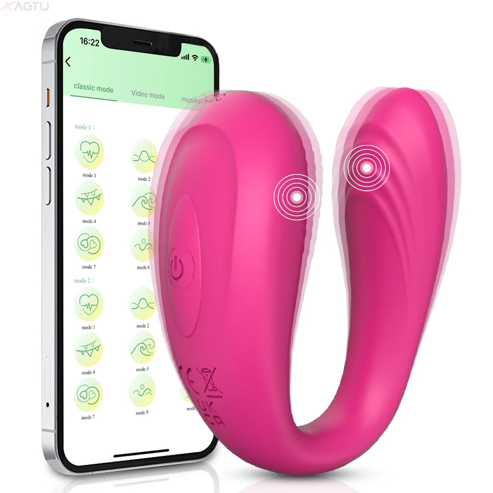 Vibrateur connecté double stimulation – Point G, clitoris et 10 modes