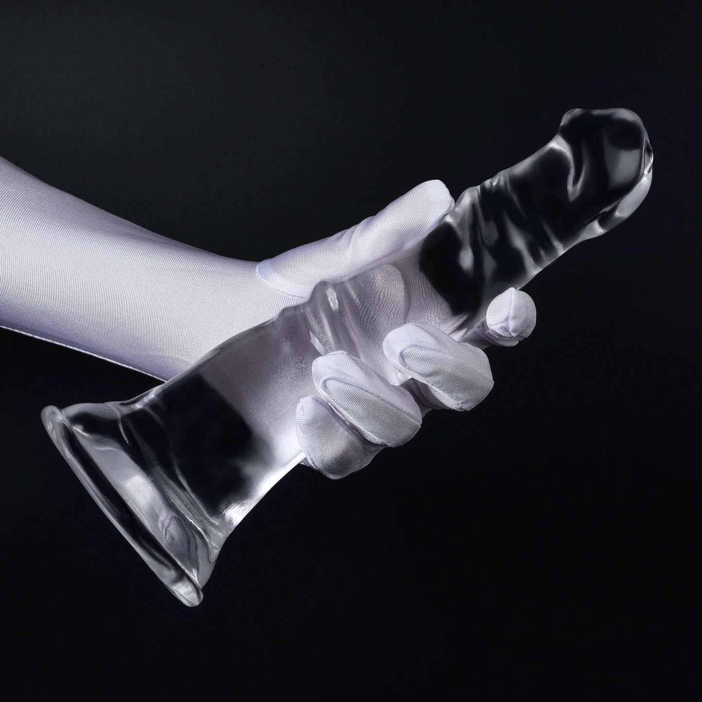 Gode Transparent à Ventouse Puissante — TPE Souple
