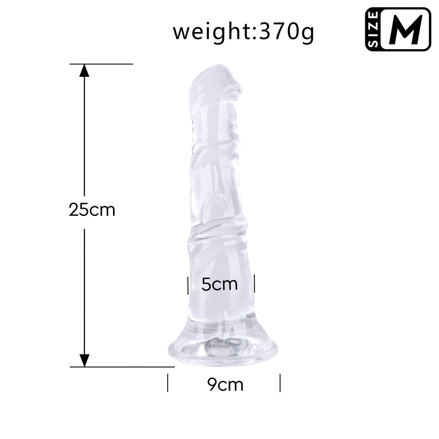 Gode Transparent à Ventouse Puissante — TPE Souple