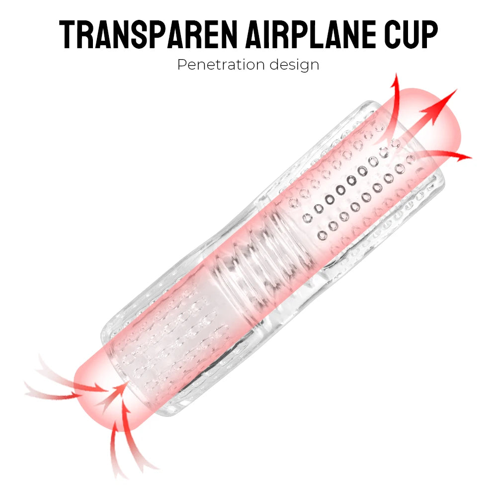 Masturbateur Homme Transparent — Silicone Médical & Reliefs Stimulants